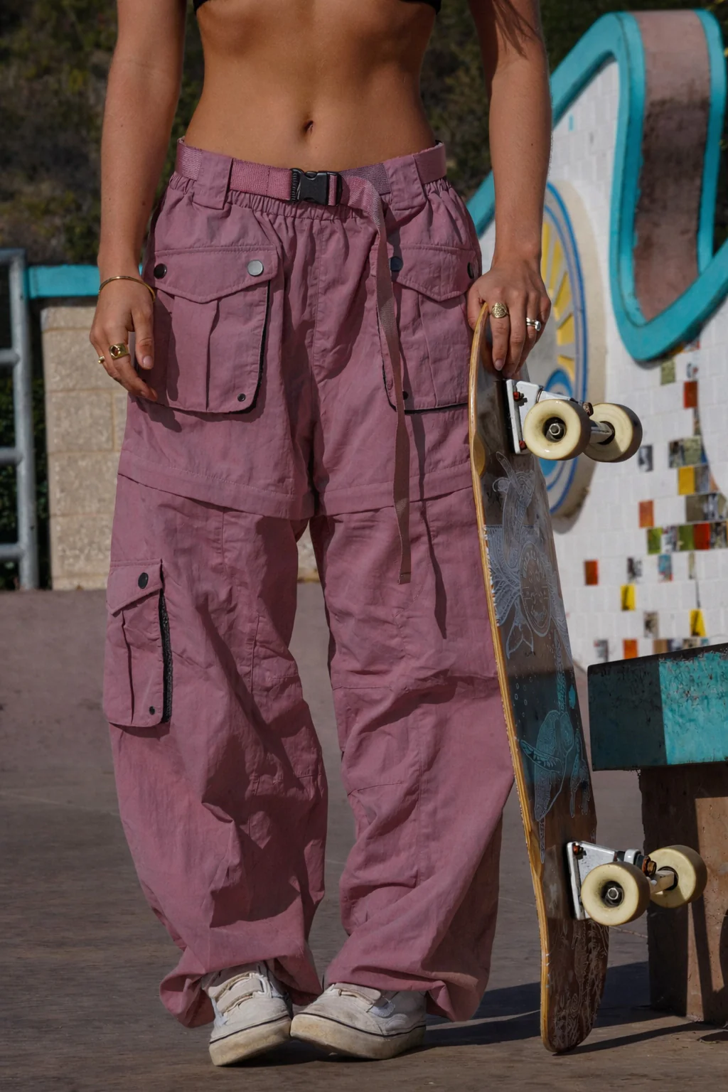 Burgundy Zip-Off Pants (B2B)