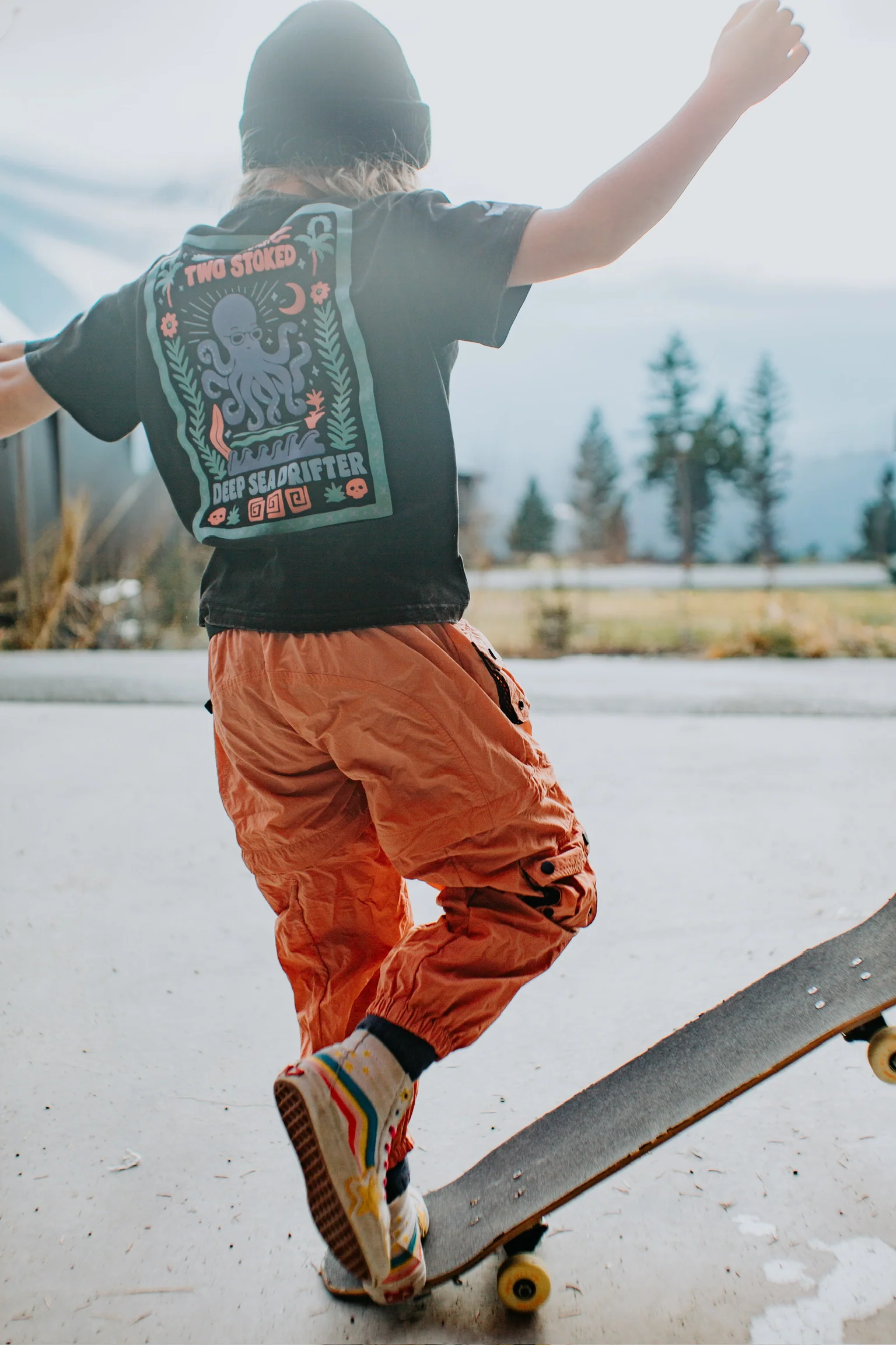 Dusty Coral Kids Zip-Off Pants - Image 3