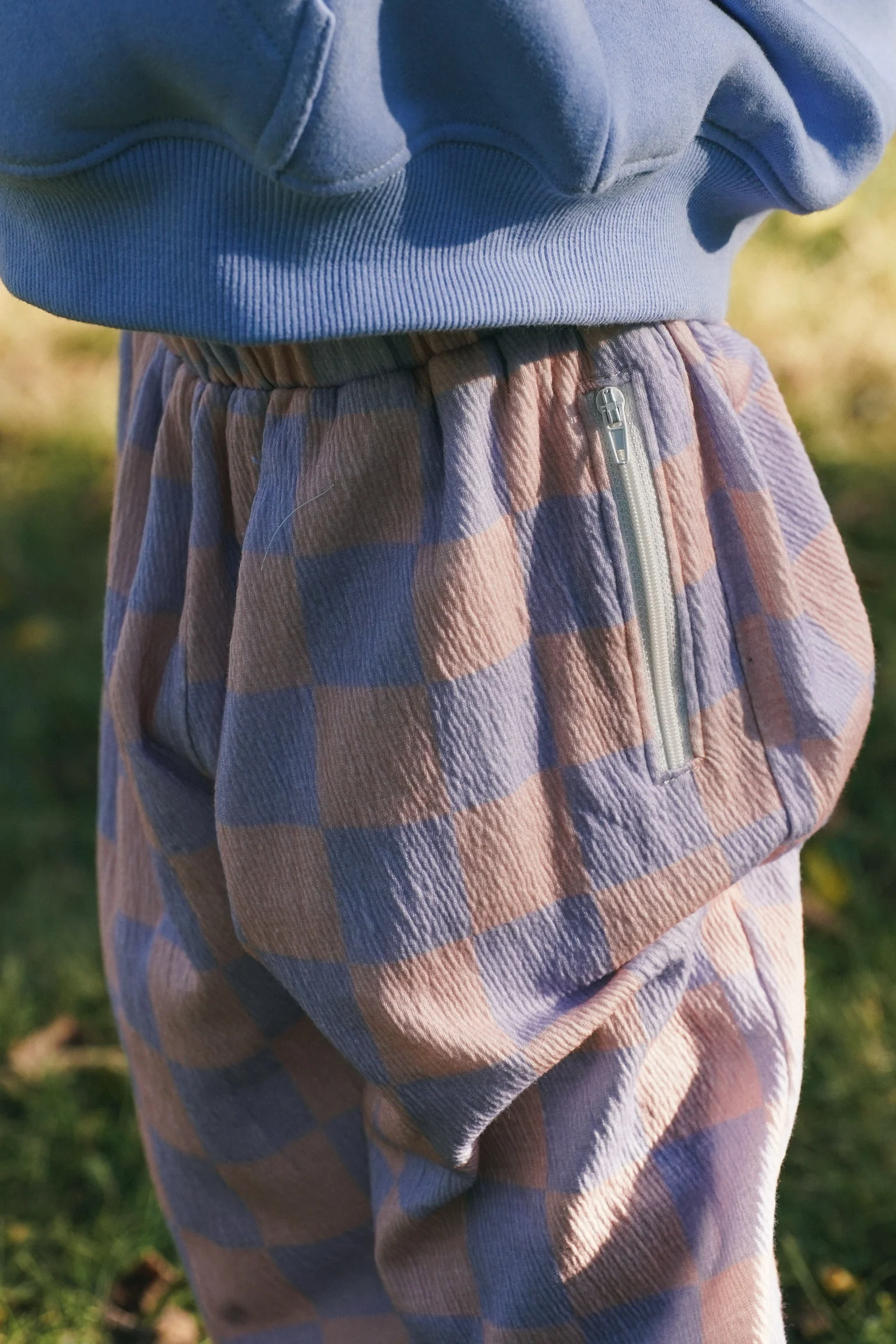 Mist Checkered Kids Pants - Image 3