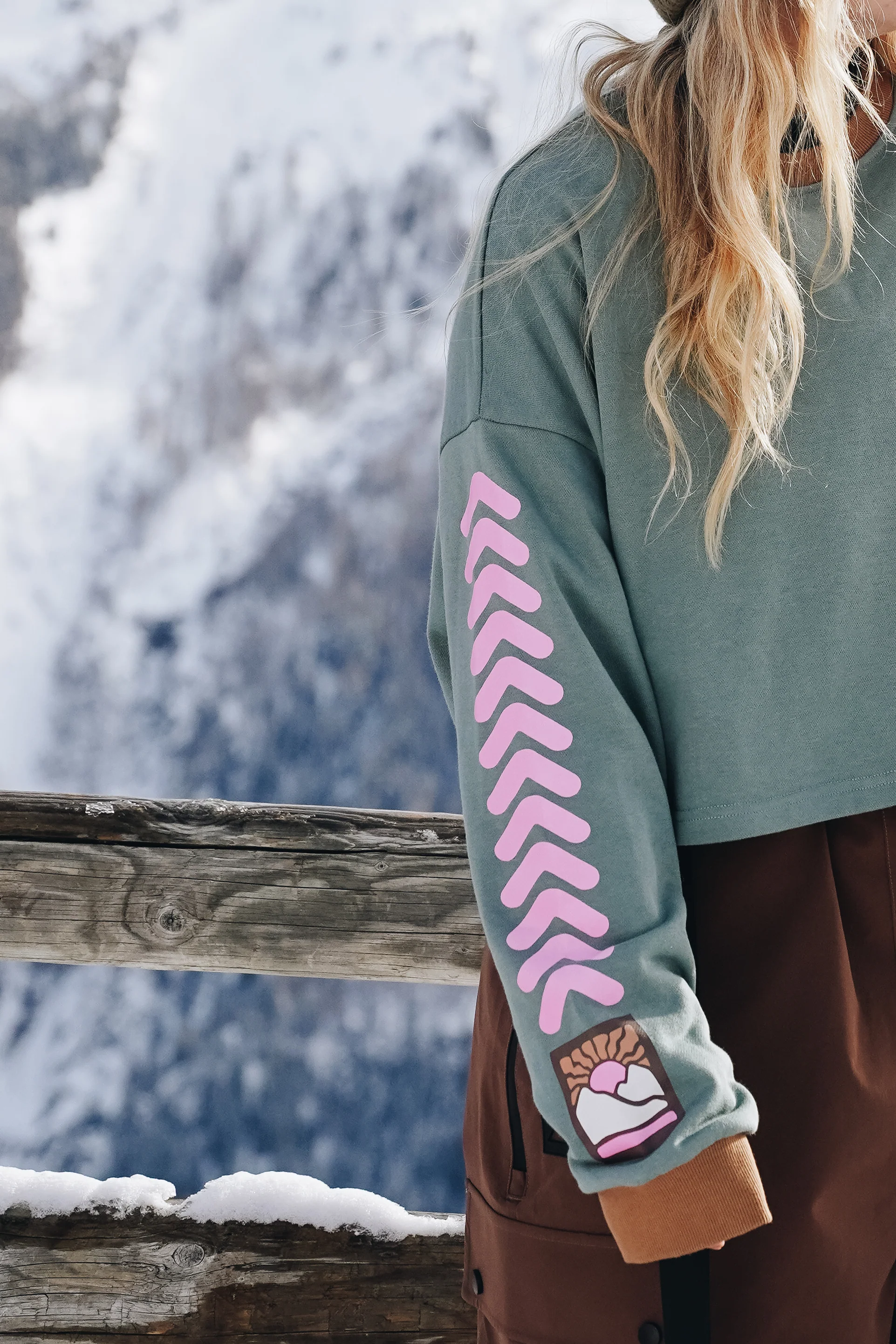 No Bad Days Cropped Long Sleeve - Teal (B2B) - Image 2