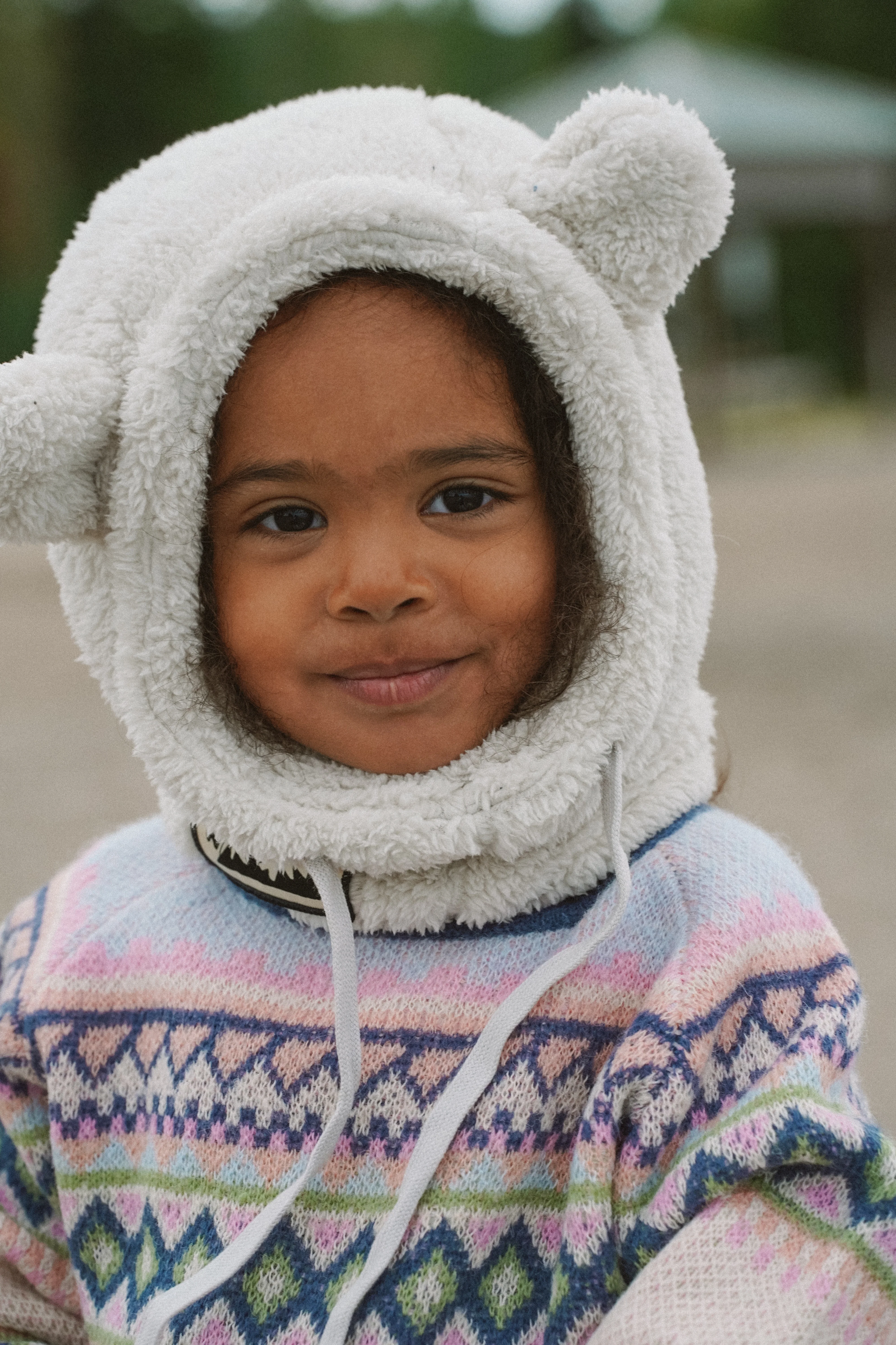 Polar Bear Kids Rider Hood