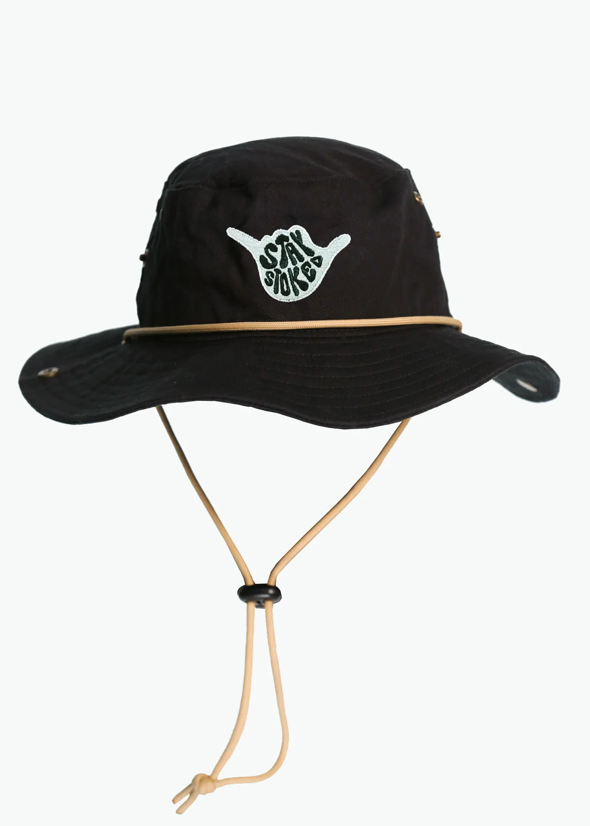 Stay Stoked Kids Black Bucket Hat - Image 4