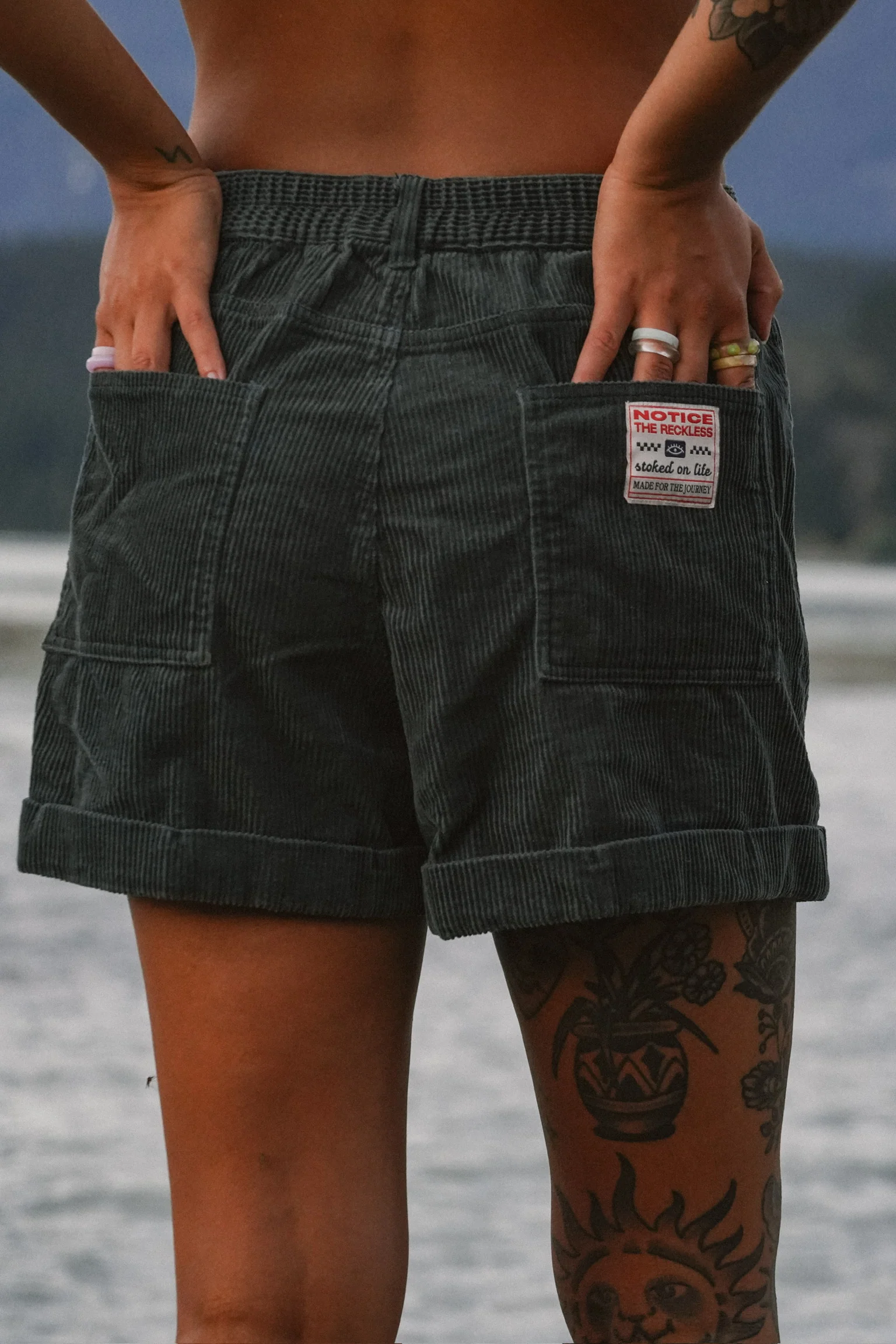 Teal Corduroy Shorts